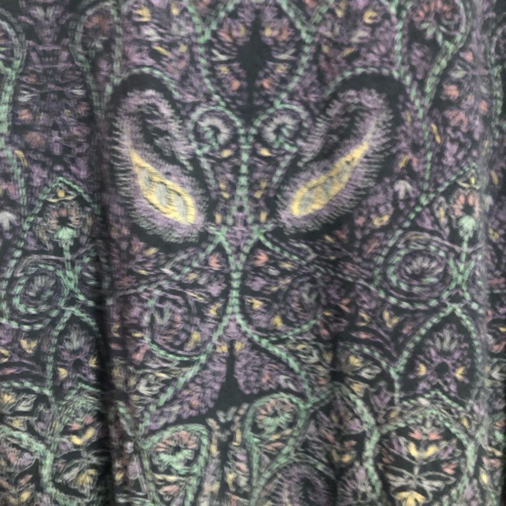 Lucky Brand Artisy Boho Blouse With Rolled Cap Sleeves And Round Neck. Size 2X - Picture 2 of 6
